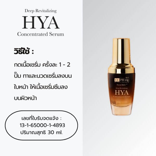 เซรั่มซียูฟาร์ - HYA Concentrated Serum #ไฮยาเซรั่มงานวิจัยเภสัชจุฬา